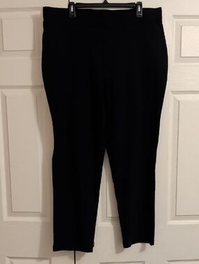 LOGO by Lori Goldstein Anywear Stretch Black Ponte Pull-On Pants NWOT
